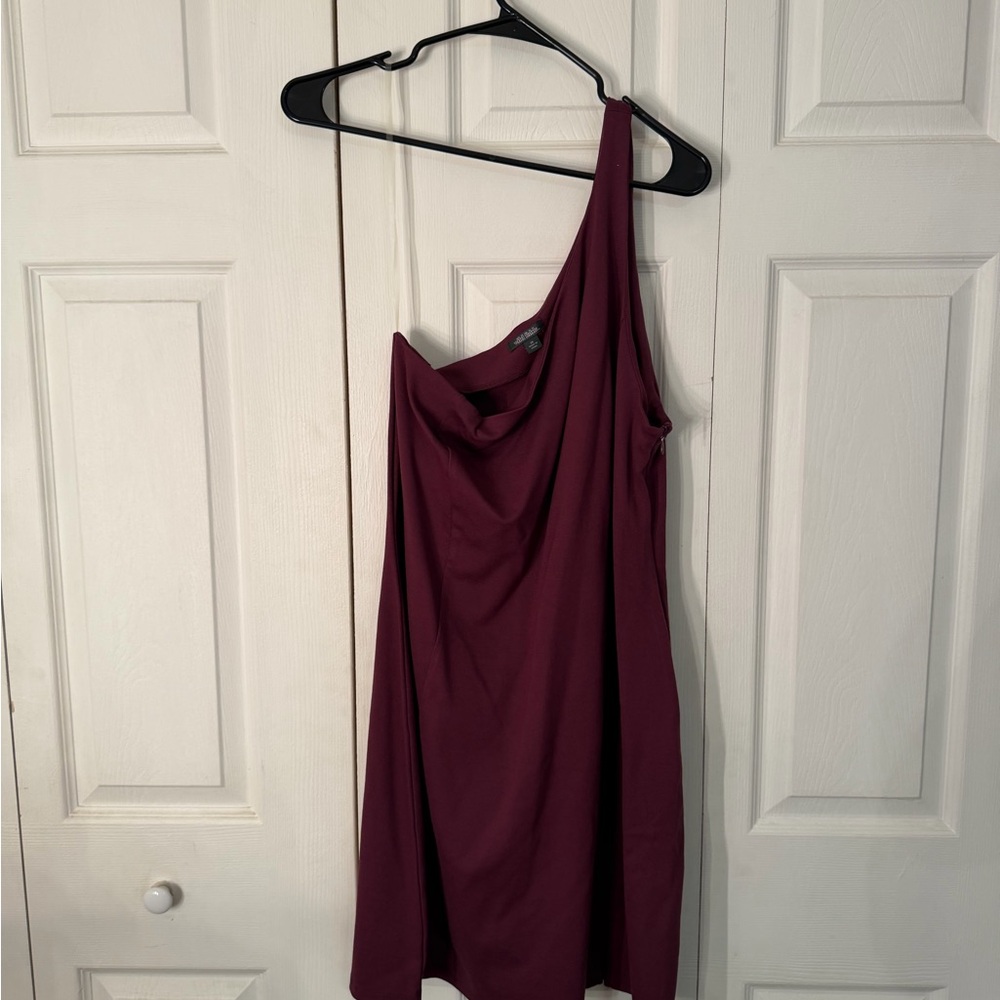 Wild Fable One-Shoulder Plum Dress